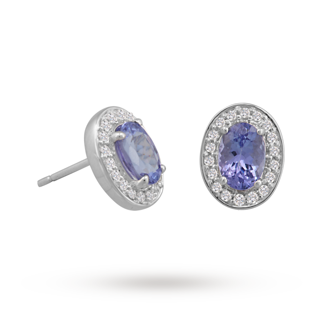 Goldsmiths 9ct Gold Oval Tanzanite Stud Earrings Goldsmiths 9ct Gold Oval Tanzanite Stud Earrings