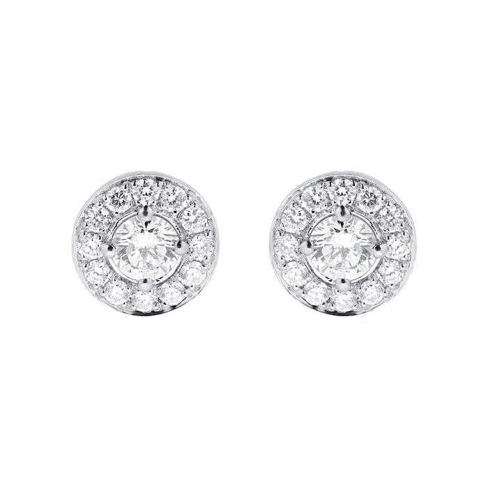 Mappin & Webb Fonteyn 18ct White Gold 0.30cttw Diamond Halo Stud Earrings