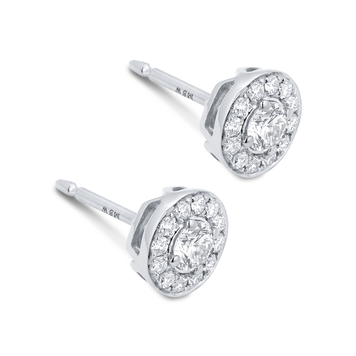 Mappin & Webb Fonteyn 18ct White Gold 0.30cttw Diamond Halo Stud Earrings