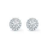 Mappin & Webb Fonteyn 18ct White Gold 1.37cttw Diamond Halo Stud Earrings