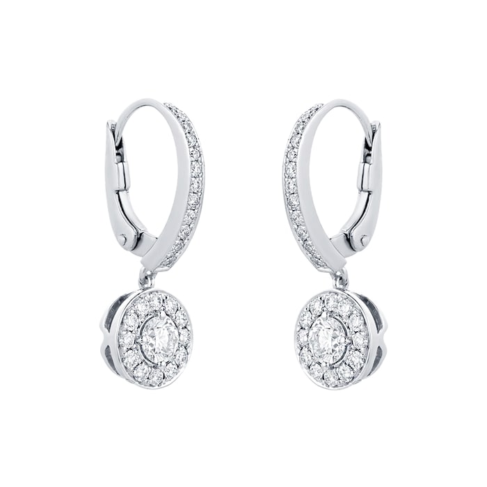 Mappin & Webb Fonteyn 18ct White Gold 0.66cttw Diamond Halo Carriage Earrings