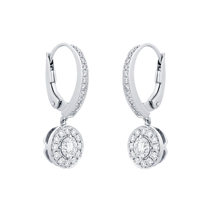 Mappin & Webb Fonteyn 18ct White Gold 0.66cttw Diamond Halo Carriage Earrings