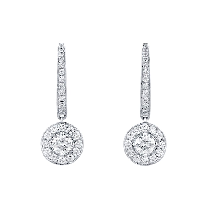 Mappin & Webb Fonteyn 18ct White Gold 0.66cttw Diamond Halo Carriage Earrings