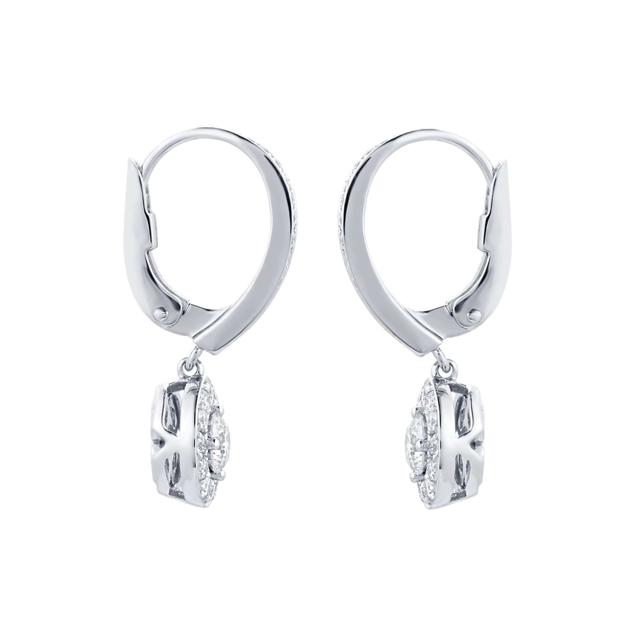 Mappin & Webb Fonteyn 18ct White Gold 0.66cttw Diamond Halo Carriage Earrings