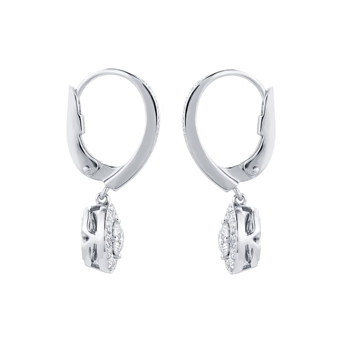 Mappin & Webb Fonteyn 18ct White Gold 0.66cttw Diamond Halo Carriage Earrings