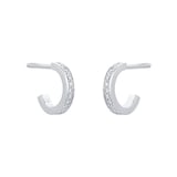 Mappin & Webb Libretto 18ct White Gold 0.15cttw Diamond Small Hoop Earrings