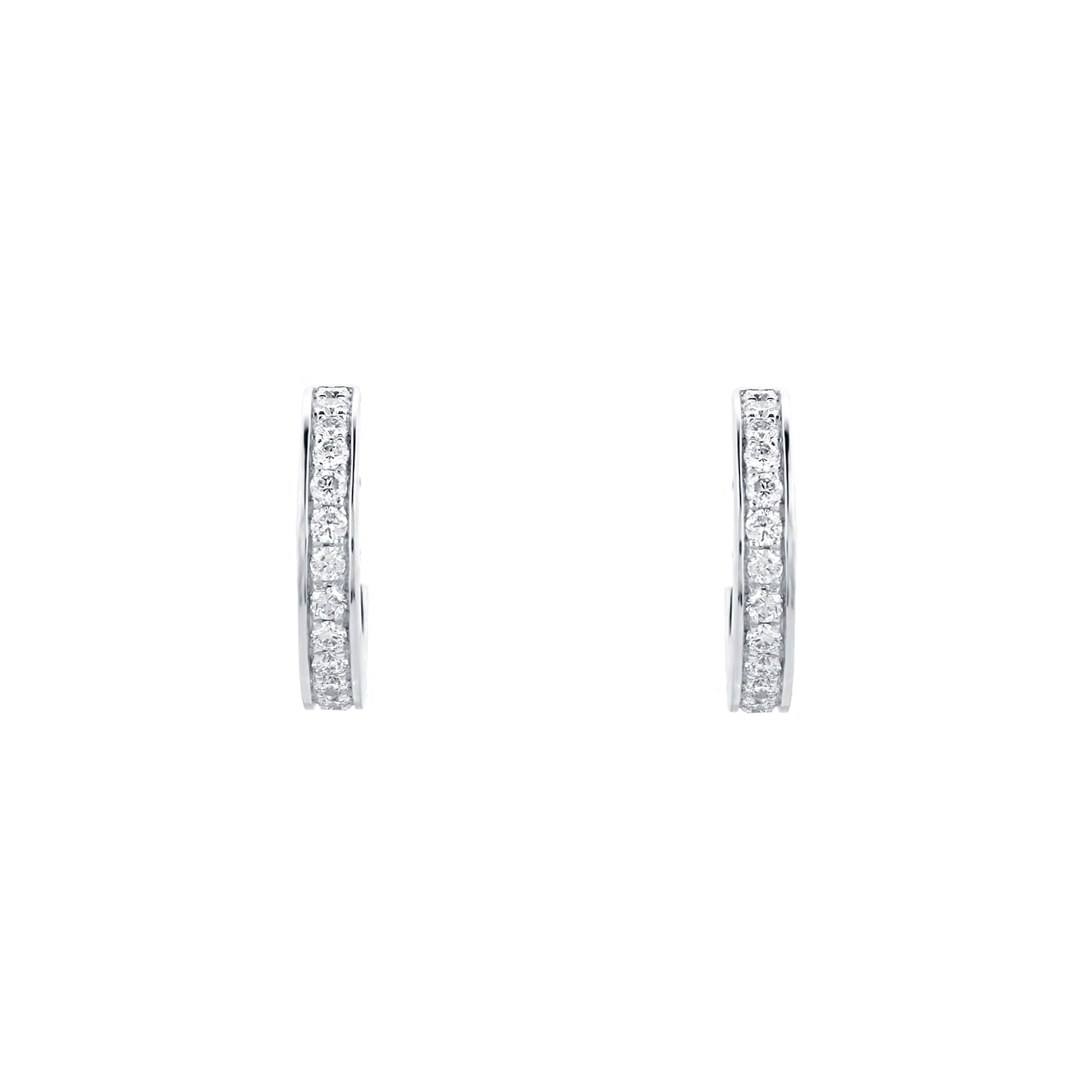Mappin & Webb Libretto 18ct White Gold 0.15cttw Diamond Small Hoop Earrings