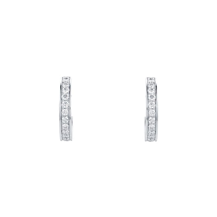 Mappin & Webb Libretto 18ct White Gold 0.15cttw Diamond Small Hoop Earrings