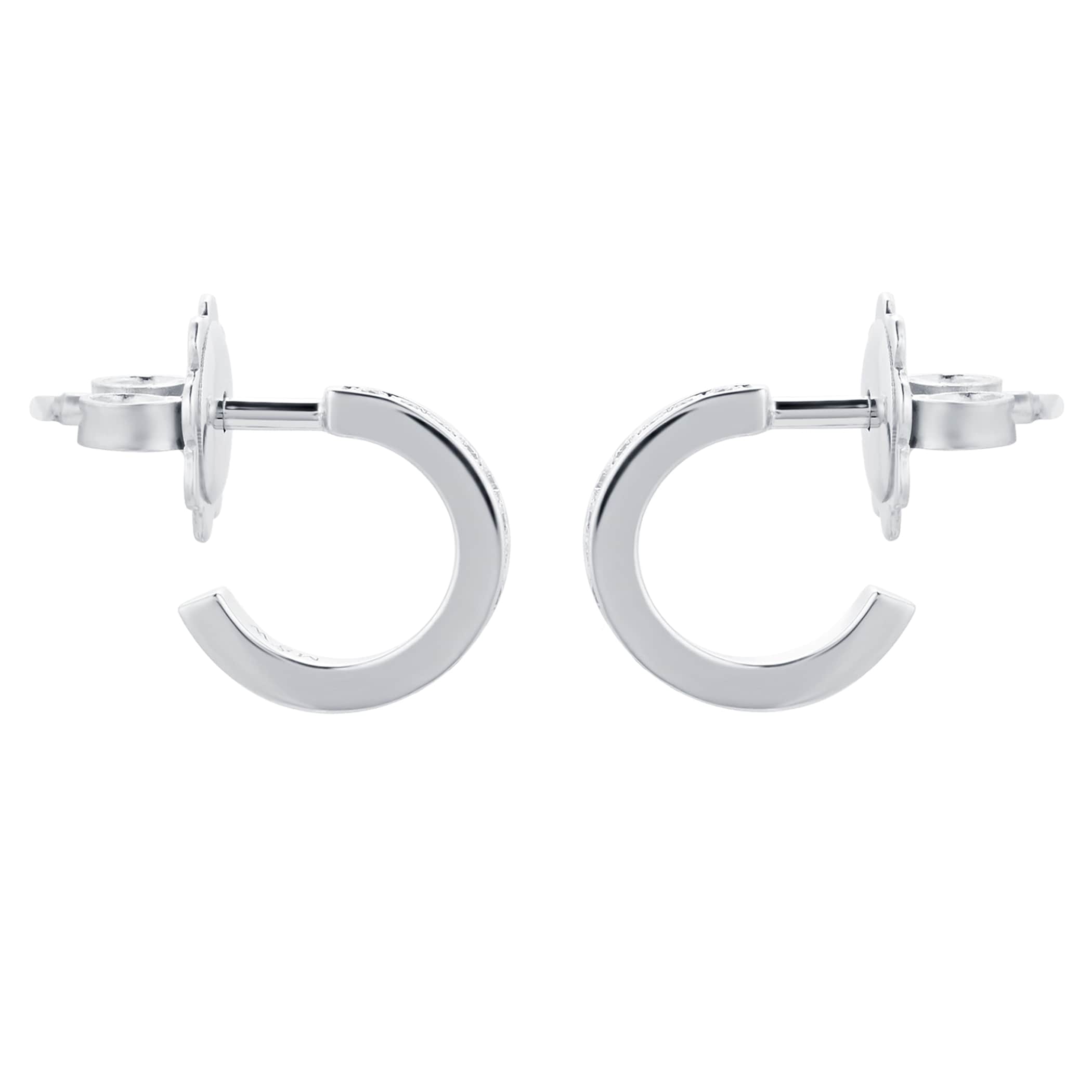 Mappin & Webb Libretto 18ct White Gold 0.15cttw Diamond Small Hoop Earrings