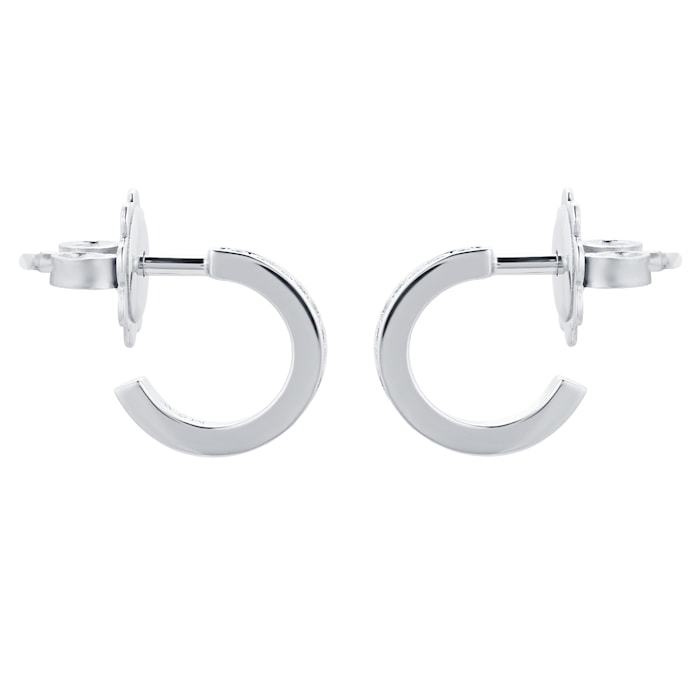 Mappin & Webb Libretto 18ct White Gold 0.15cttw Diamond Small Hoop Earrings