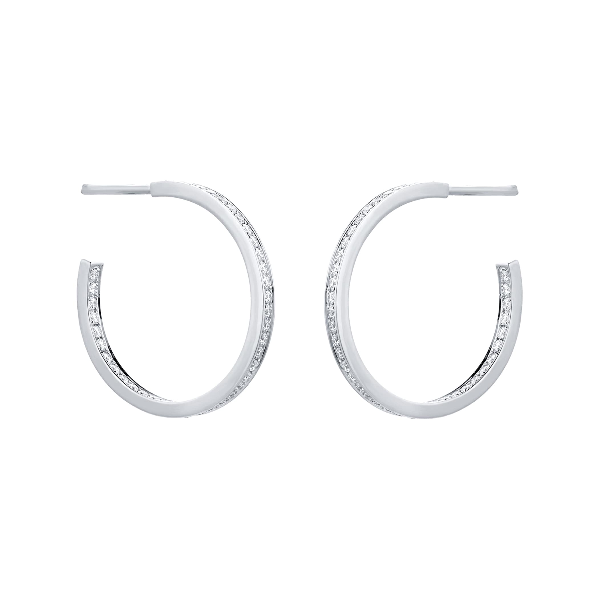 Mappin & Webb Libretto 18ct White Gold 0.45cttw Diamond Hoop Earrings Mappin & Webb Libretto 18ct White Gold 0.45cttw Diamond Hoop Earrings