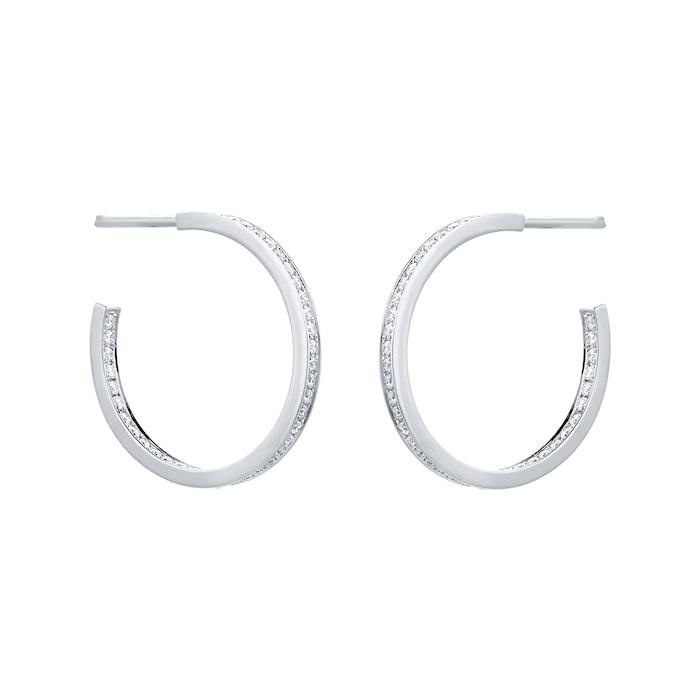 Mappin & Webb Libretto 18ct White Gold 0.45cttw Diamond Hoop Earrings