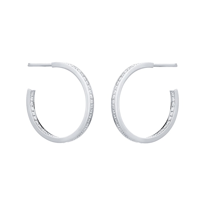 Mappin & Webb Libretto 18ct White Gold 0.45cttw Diamond Hoop Earrings