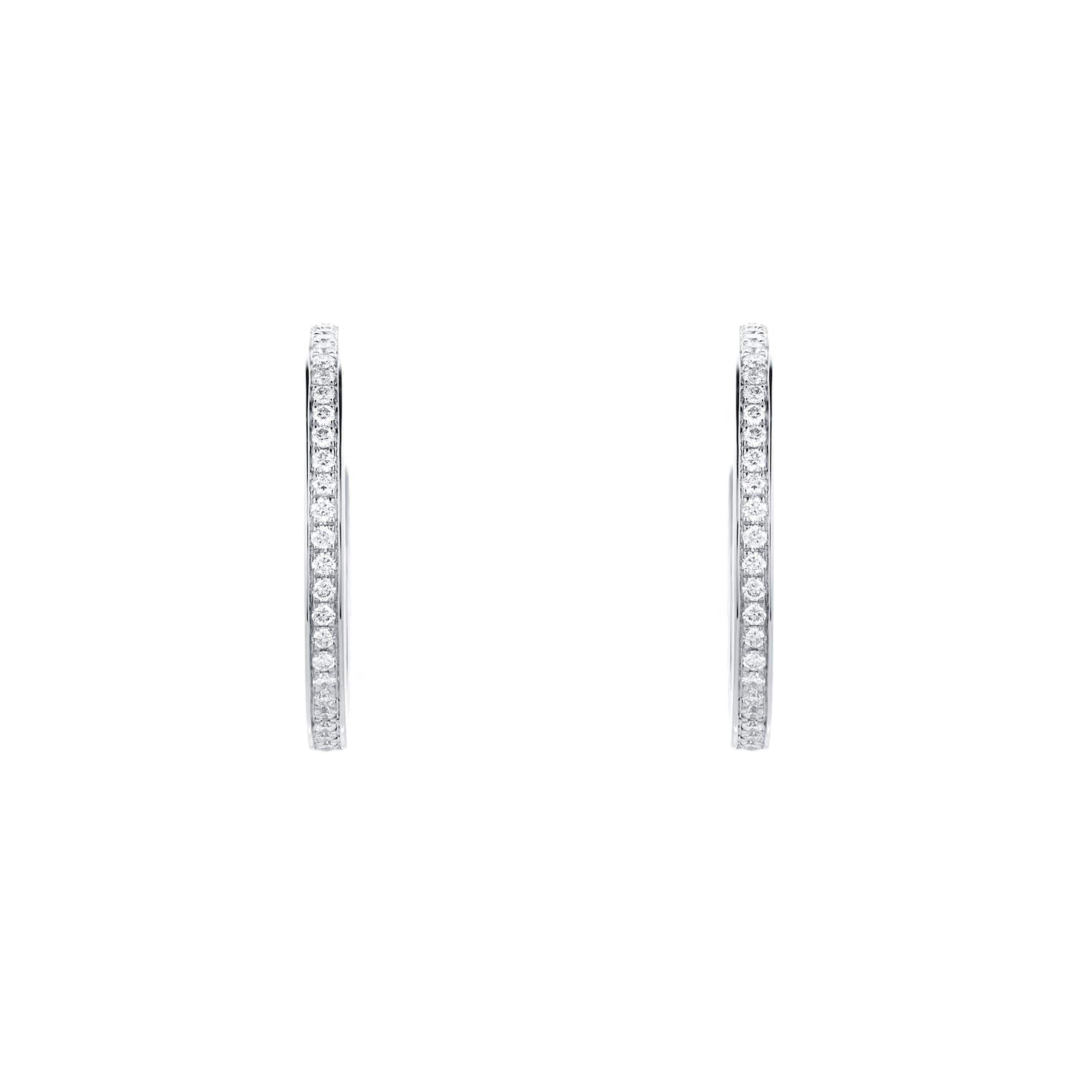Mappin & Webb Libretto 18ct White Gold 0.45cttw Diamond Hoop Earrings Mappin & Webb Libretto 18ct White Gold 0.45cttw Diamond Hoop Earrings