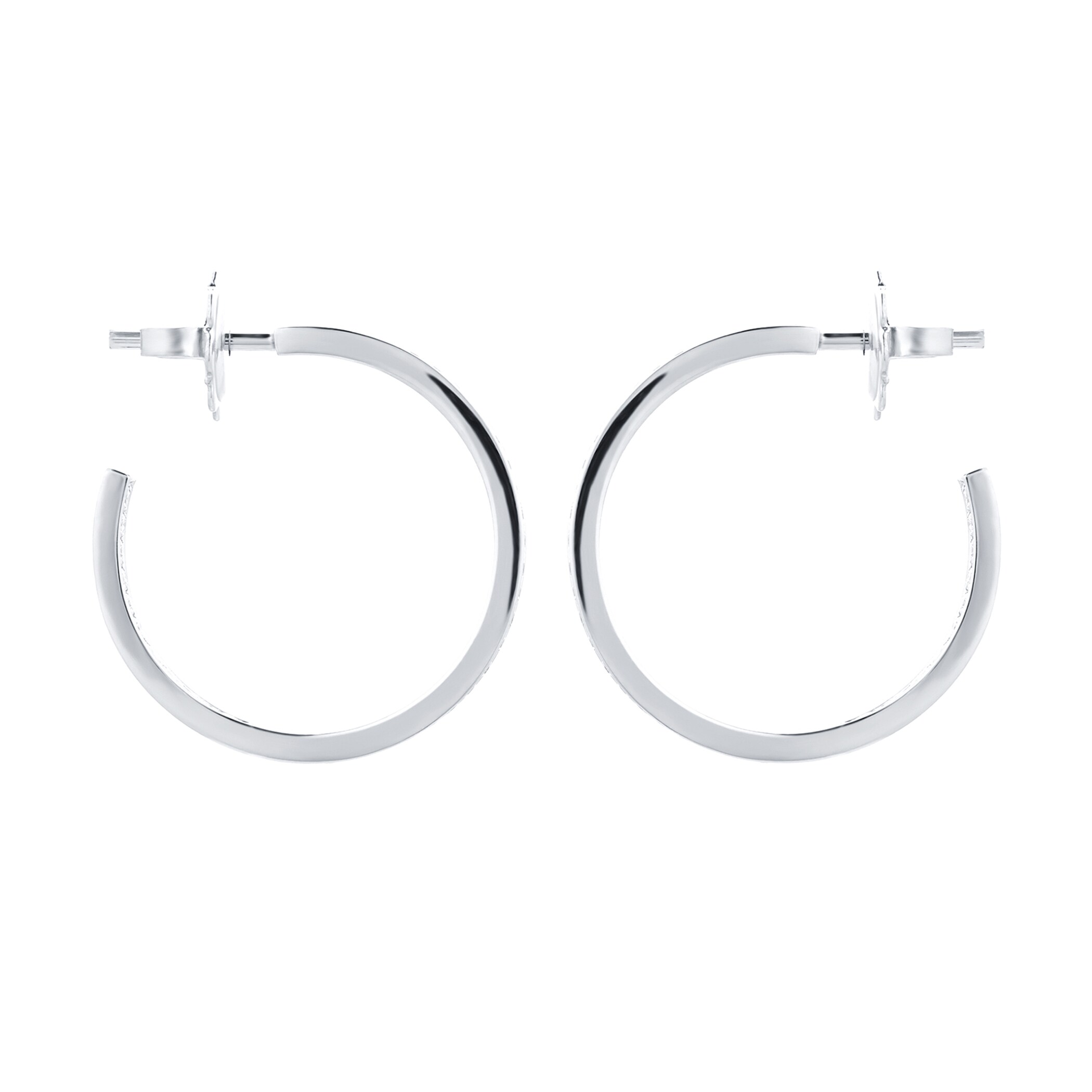 Mappin & Webb Libretto 18ct White Gold 0.45cttw Diamond Hoop Earrings Mappin & Webb Libretto 18ct White Gold 0.45cttw Diamond Hoop Earrings