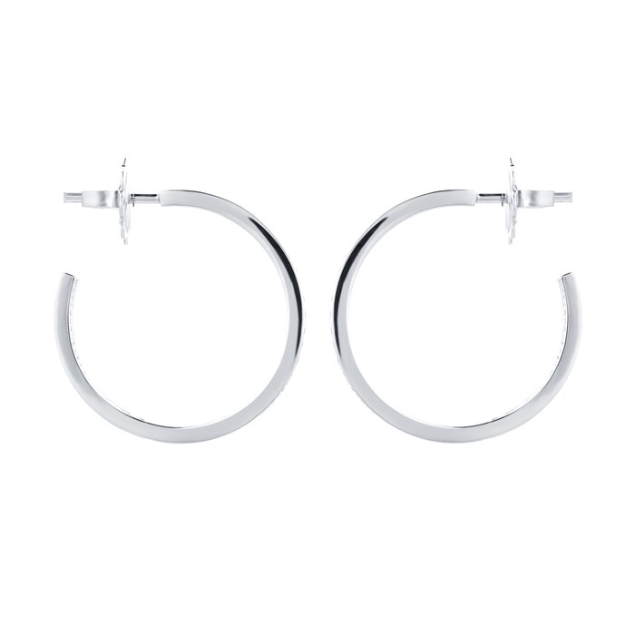 Mappin & Webb Libretto 18ct White Gold 0.45cttw Diamond Hoop Earrings