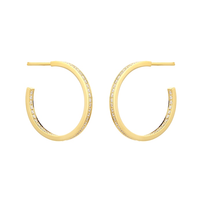 Mappin & Webb Libretto 18ct Yellow Gold 0.43cttw Diamond Hoop Earrings
