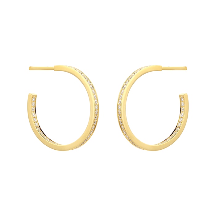 Mappin & Webb Libretto 18ct Yellow Gold 0.43cttw Diamond Hoop Earrings
