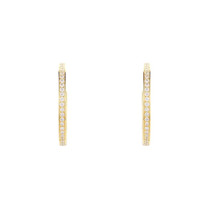 Mappin & Webb Libretto 18ct Yellow Gold 0.43cttw Diamond Hoop Earrings