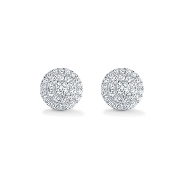 Mappin & Webb Fonteyn 18ct White Gold 0.75cttw Diamond Double Stud Earrings