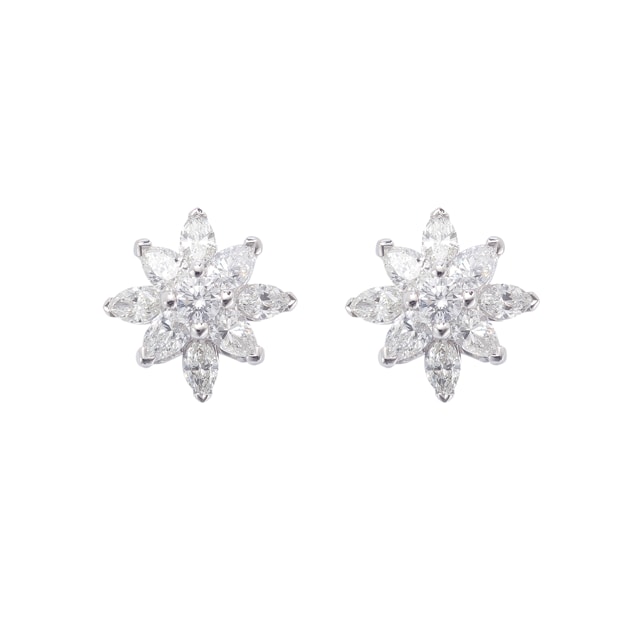 Mappin & Webb Aster Platinum 0.88cttw Diamond Stud Earrings