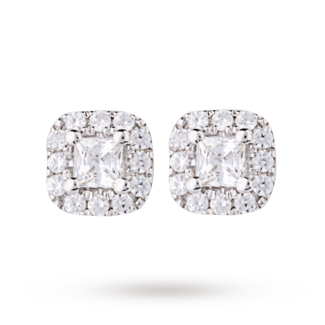9ct White Gold 0.20ct Princess Cut Diamond Stud Earrings
