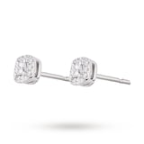 Goldsmiths 9ct White Gold 0.20ct Princess Cut Diamond Stud Earrings