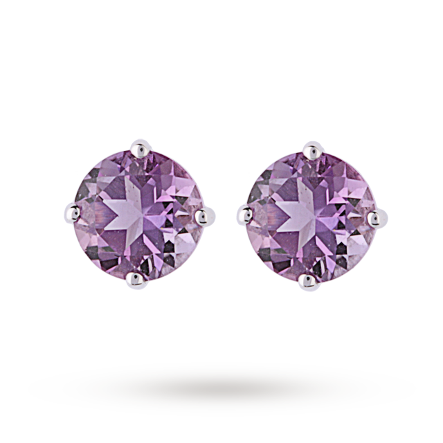 Goldsmiths 9ct White Gold 1.20ct Amethyst Stud Earrings