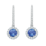 Mappin & Webb Carrington 18ct White Gold 1.00cttw Tanzanite and 0.30cttw Diamond Stud Earrings