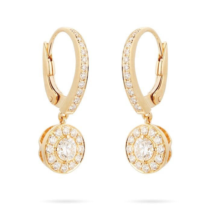 Mappin & Webb Fonteyn 18ct Yellow Gold 0.65cttw Diamond Halo Carriage Earrings