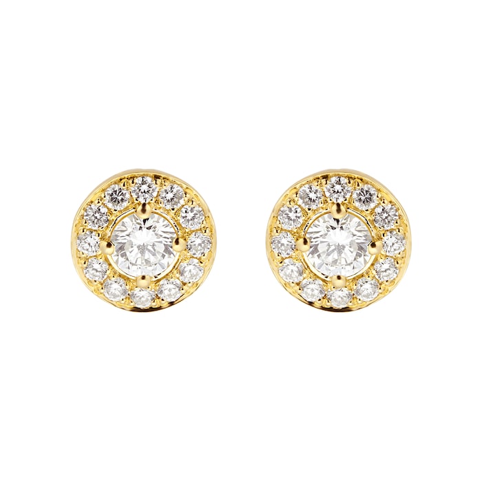 Mappin & Webb Fonteyn 18ct Yellow Gold 0.53cttw Diamond Halo Stud Earrings