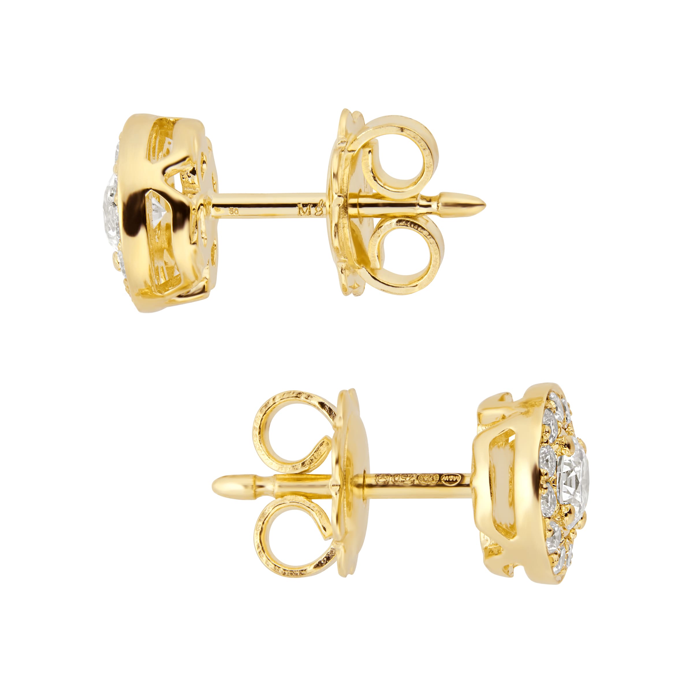Mappin & Webb Fonteyn 18ct Yellow Gold 0.53cttw Diamond Halo Stud Earrings Mappin & Webb Fonteyn 18ct Yellow Gold 0.53cttw Diamond Halo Stud Earrings