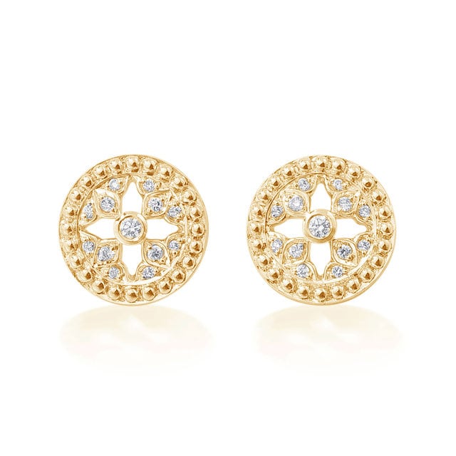 Mappin & Webb Empress 18ct Yellow Gold 0.10cttw Diamond Stud Earrings