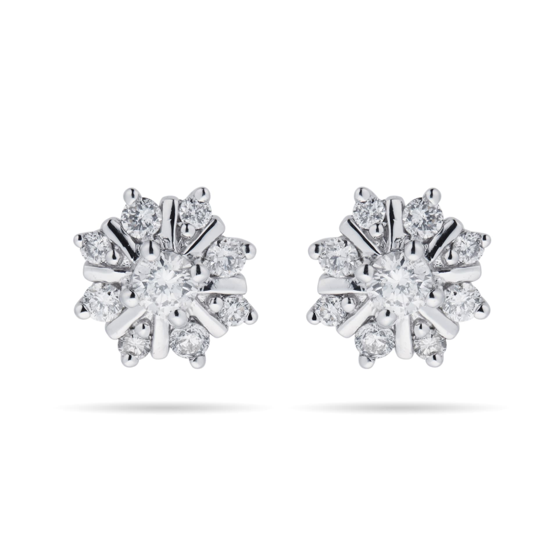 Goldsmiths 9ct White Gold 0.25ct Snowflake Stud Earrings