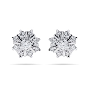 Goldsmiths 9ct White Gold 0.25ct Snowflake Stud Earrings