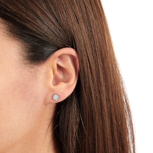 Goldsmiths 9ct White Gold 0.25ct Snowflake Stud Earrings