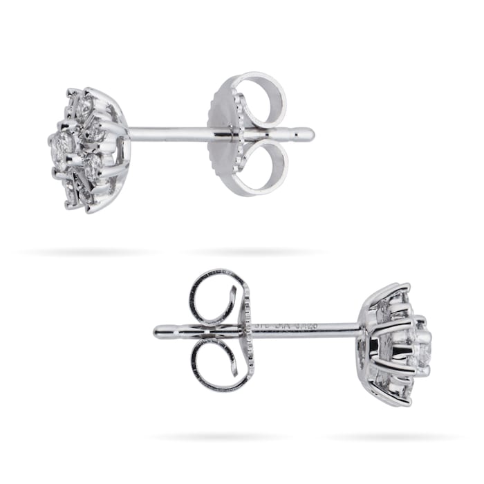 Goldsmiths 9ct White Gold 0.25ct Snowflake Stud Earrings