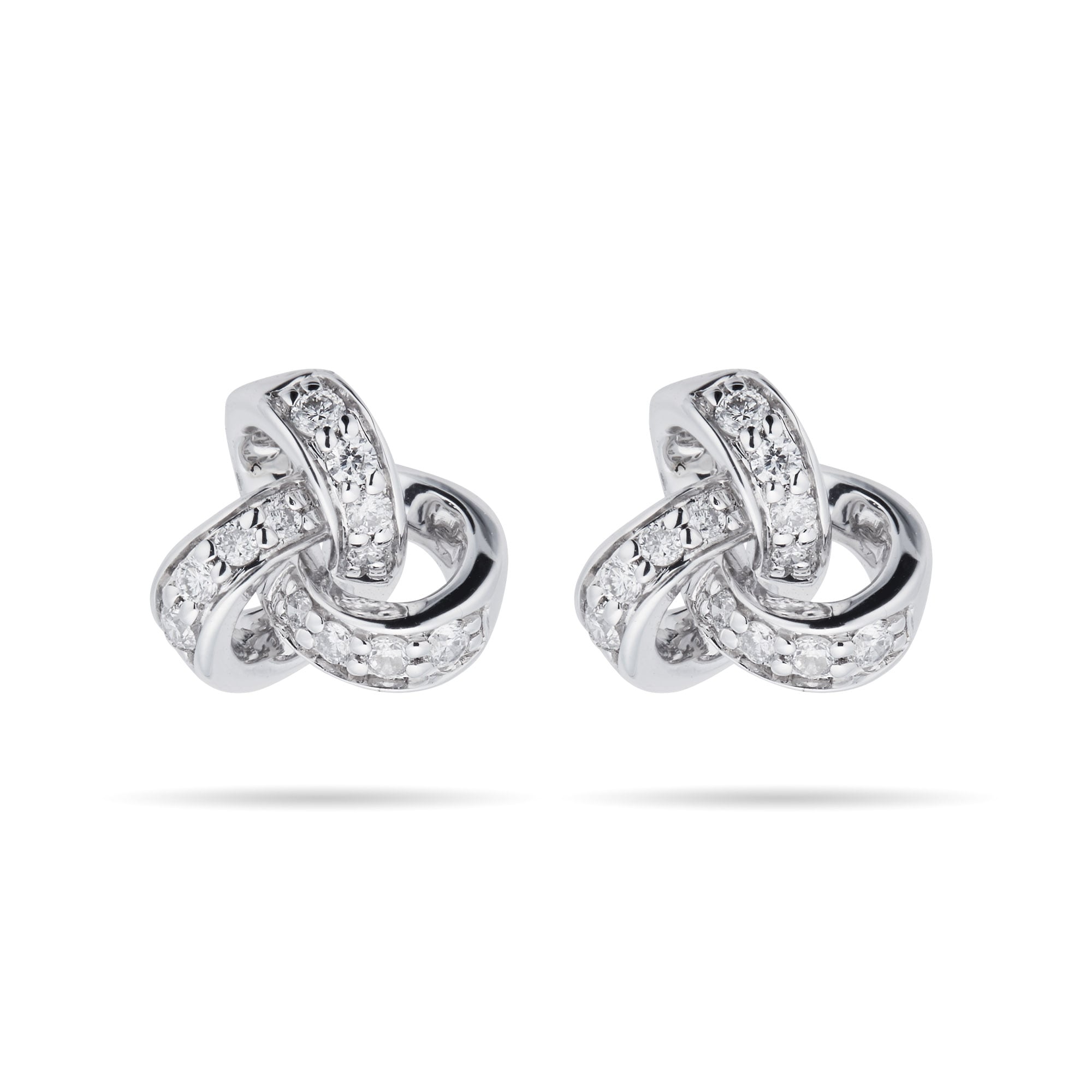 Goldsmiths 9ct White Gold 0.15ct Diamond Knot Stud Earrings Goldsmiths 9ct White Gold 0.15ct Diamond Knot Stud Earrings