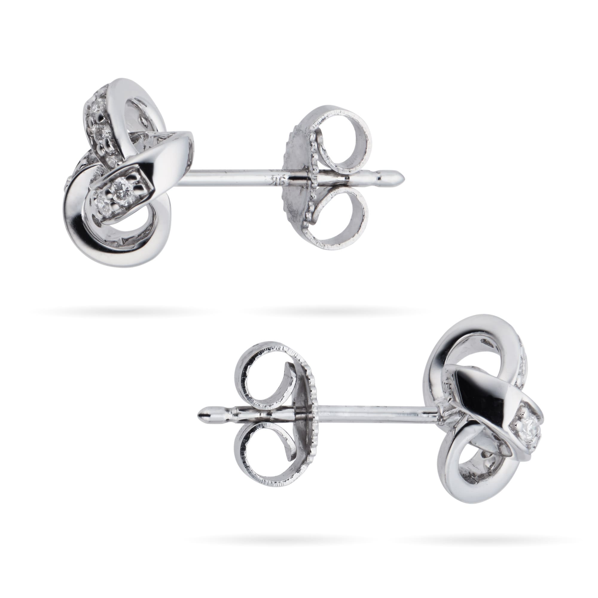 Goldsmiths 9ct White Gold 0.15ct Diamond Knot Stud Earrings Goldsmiths 9ct White Gold 0.15ct Diamond Knot Stud Earrings