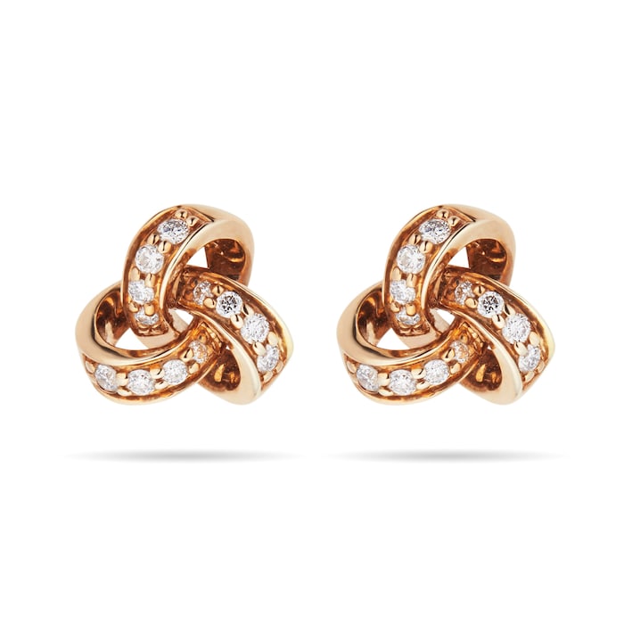 Goldsmiths 9ct Yellow Gold 0.15ct Diamond Knot Stud Earrings
