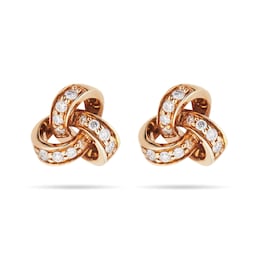 12152304 - 9ct Yellow Gold 0.15ct Diamond Knot Stud Earrings