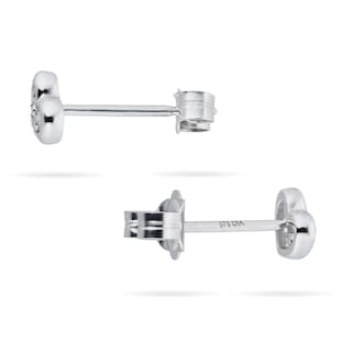 Goldsmiths 9ct White Gold Diamond Set Heart Stud Earrings