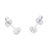 Goldsmiths 9ct White Gold Diamond Set Heart Stud Earrings