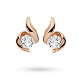 Goldsmiths 9ct Rose Gold 0.15ct Wrapped In Love Diamond Earrings