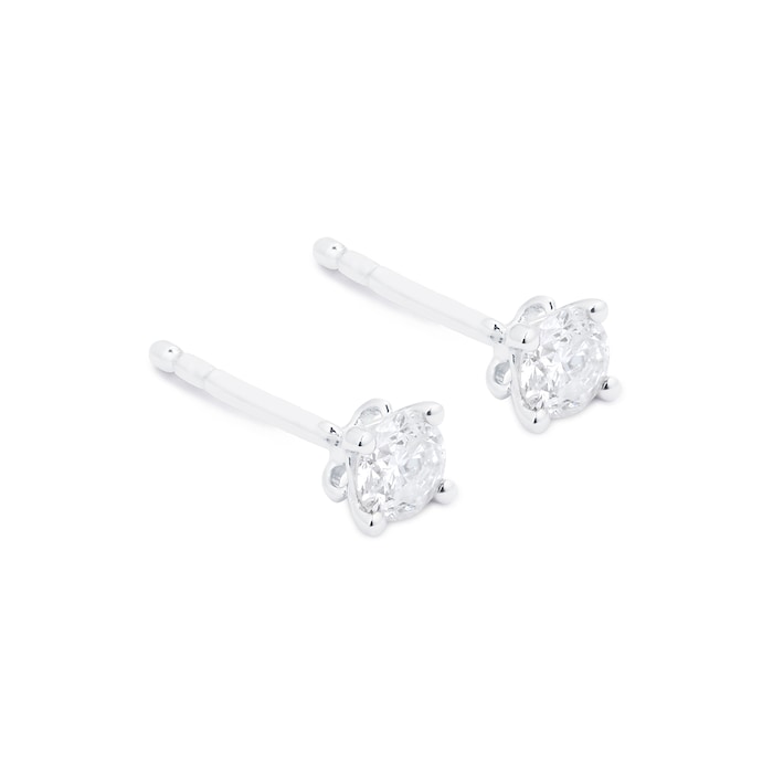 Goldsmiths 9ct White Gold 0.25ct Brilliant Cut Stud Earrings