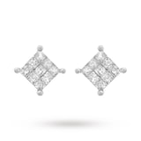 Goldsmiths 9ct White Gold Diamond Set Stud Earrings