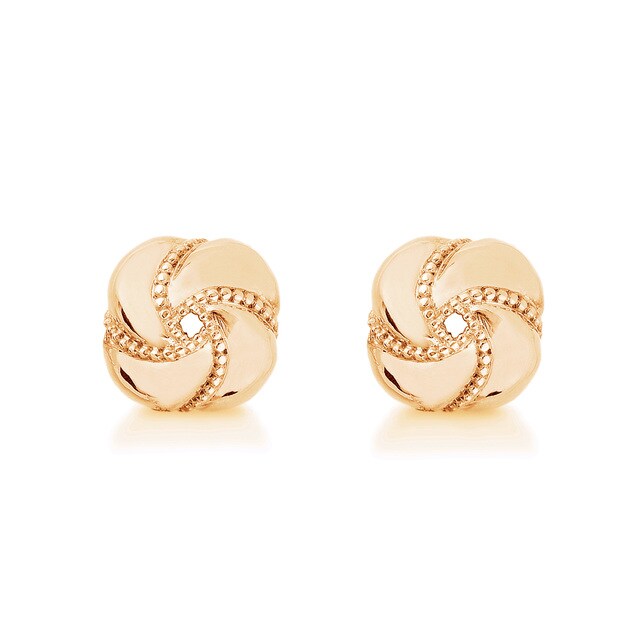 Mappin & Webb Knot 18ct Rose Gold Stud Earrings