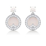 Mappin & Webb Treasure Empress 18ct White Gold Mother of Pearl and 0.62cttw Diamond Drop Earrings