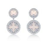 Mappin & Webb Treasure Empress 18ct White Gold Mother of Pearl and 0.90cttw Diamond Drop Earrings