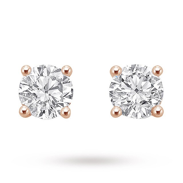 Goldsmiths 9ct Rose Gold 0.25ct Brilliant Cut Stud Earrings